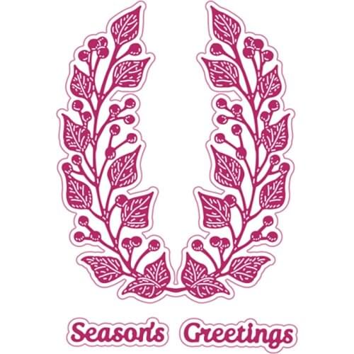 Seasons Greetings Quick Card Die Set Cutting Dies and Clear Stamps Cut Die Mold Blade Knife Punch Scrapbook Paper Craft Albums