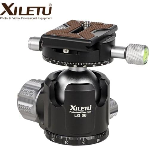 XILETU LG36 Tripod Ball Head panoramic Video Stand Head low Center of Gravity Aluminum Tripod Ballhead Maximum Load Weight 15KG