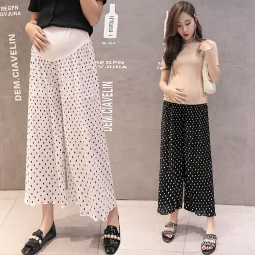 Chiffon High Waist Maternity Belly Pant Trouser for Summer Loose Pregnant Women Thin Legging Pants Pregnancy Clothes Plus Size