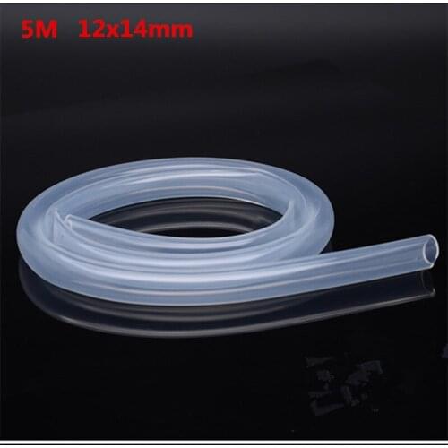 5 meter food grade transparent silicone rubber hose external diameter 12mm x 14mm flexible silica gel tube 12x14 mm