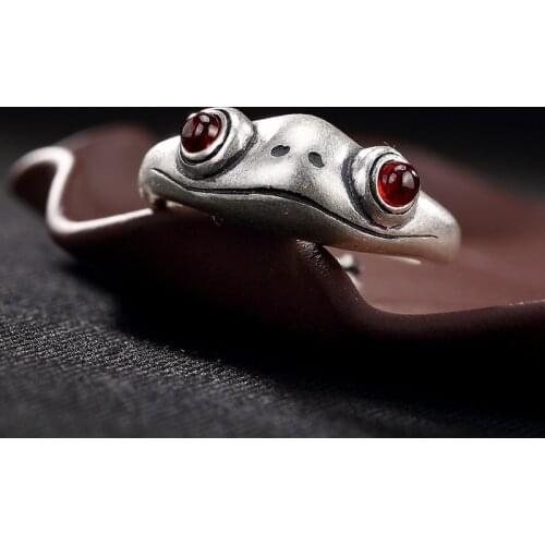 Vintage Silver Color Frog Rings for Men Women Creative Funny Open Finger Ring Wedding Engagement Ring Punk Hip Hop Jewelry Gifts