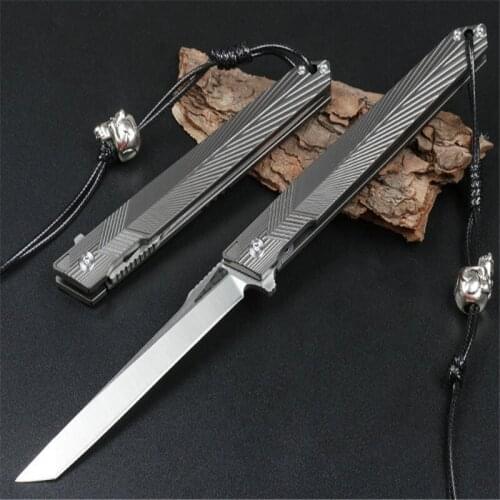 High-End Grey Arrow Folding Knife 14C28N Sharp Blade High Hardness Tactical Survival Knives Hunting Camping Tool Gift For Men