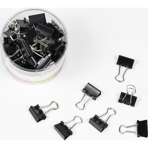 6315Metal Binder Clips Black Clips 60Pcs Home Office Books File Paper Clip Food Clips Strong clamping force Easy classification