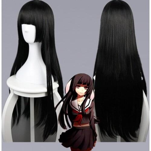 Renge Cosplay Black Wig Game Bishoujo Mangekyou 5 Cosplay Women Long Straight Wig Synthetic Cosplay Wigs + Wig Cap in stock
