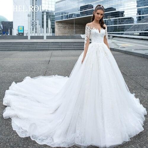 ETHEL ROLYN Lace Princess Wedding Dress 2021 Long Sleeve Shining Sexy Sweetheart Appliques Vintage Bride Gowns Vestido De Novia