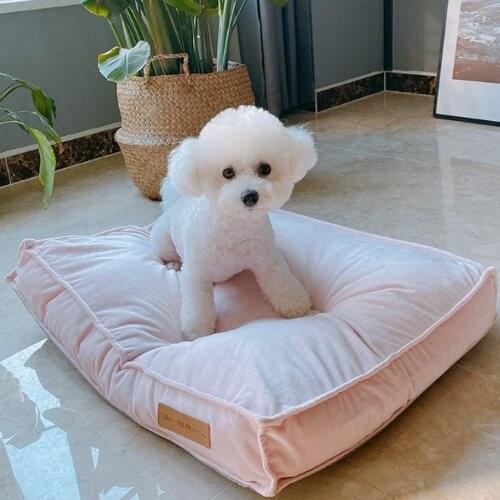 Winter Pet Bed Thicken Kennel Pad Warm Dog Cat Mat Nest Washable Cloth Soft Sofa For Medium Small Dogs Cushion House