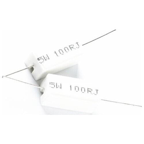 10pcs Ceramic Cement Resistor 5W 100 ohm 100R 5% White Through Hole