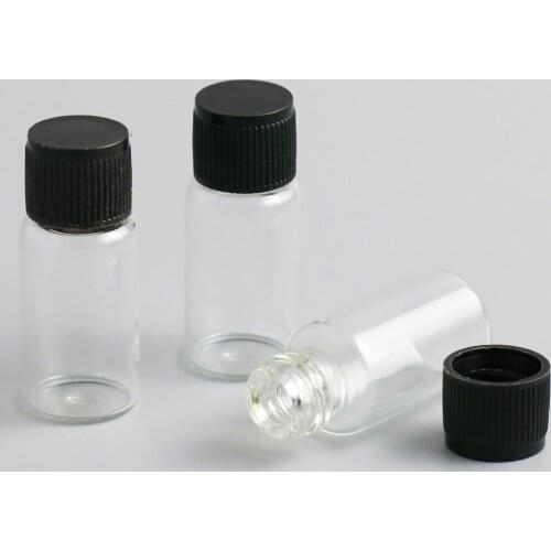 360 x 5ml Empty Travel Mini Clear Glass Bottle with Plastic Screw Cap for Essential Oil 5cc Sample Vial Makeup Accessories