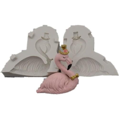 3D Flamingo silicone Mold making Fondant Chocolate Cake Decoration tools Handmade Silica Soap form