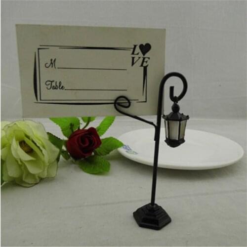5/12pcs Vintage Mini Chalkboard Street Light Shape Place Card Holder Table Number for Wedding Event Party Decoration Accessories