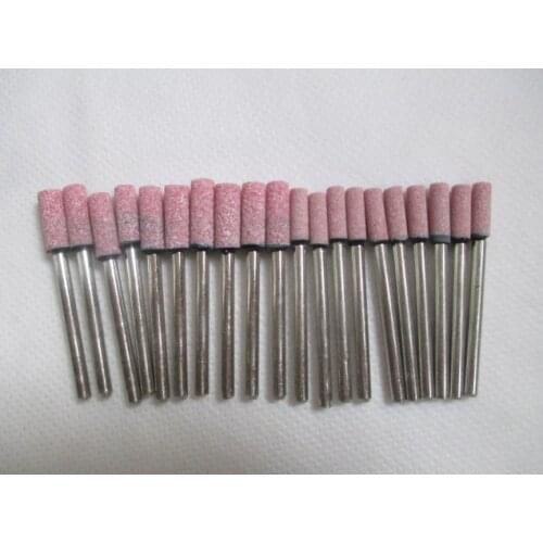Abrasive Grinding Wheel Burr Bit Set 20x Chain Saw Sharpening Stone 3mm Shank 4-5mm Head Dia Grinding Stone Round Tip