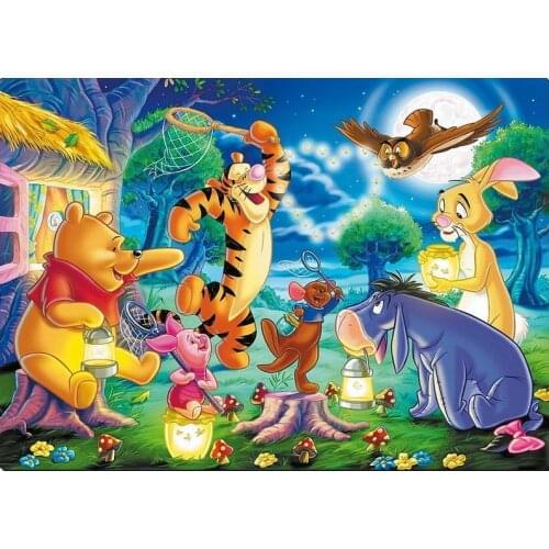 Disney Full Square 5D DIY Diamond Painting Pooh Tigger Friends Catch Fireflies Diamond Embroidery Cross Stitch Kits Mosaic Gift