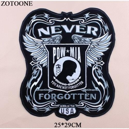 ZOTOONE Big Punk Military Patches Large Embroidery Biker Wings Patches applications For Clothes Jacket Iron On letter Patch