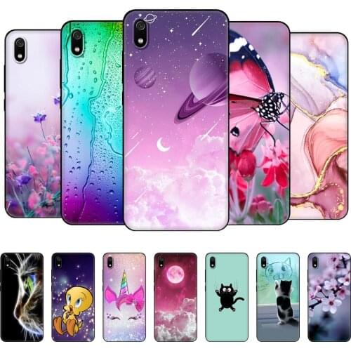 For xiaomi redmi 7a case soft silicon phone cover for redmi 7 a bumper hongmi 7a back redmi7a shell bag coque black tpu case