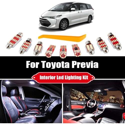 For Toyota Previa Estima ACR30 ACR50 Canbus Vehicle LED Interior Dome Map Reading Light License Plate Lamp Kit Car Accessories