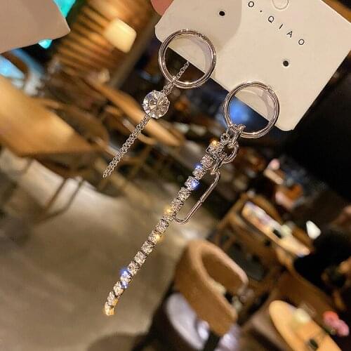 European and American fashion asymmetrical geometric chain earrings tassel earrings fashion personality earrings women