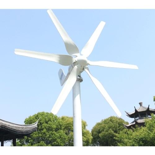 800w Horizontal Wind turbine 3 phase DC 12v 24v 48v with 12V 24V Auto Charge controller for home boat streetlight roof