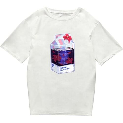 Painting Beverage Bottles Hot Sale Summer Short Sleeve Japan Top Tee Funny T-Shirt Man and Woman