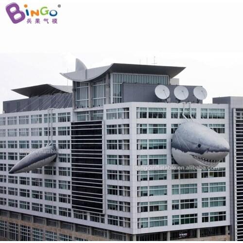 Customized giant inflatable shark on the building / 5 parts inflatable large shark toys
