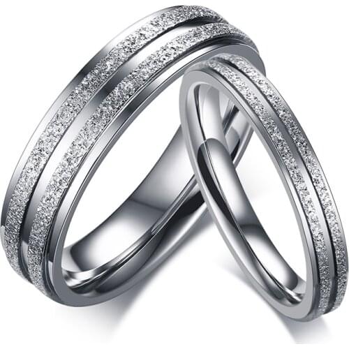 Forever Love Engagement Rings for Women Men Stainless Steel Wedding Bands Couples Promise Finger Ring R00158