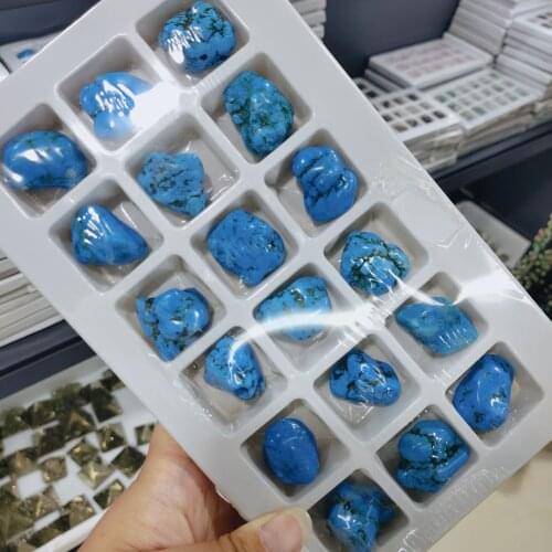A box of Turquoise Polished Stone Irregular Tumbled Crystal Point Loose Gemstone for Healing Reiki Jewelry Making