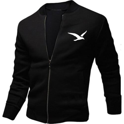 3D Seagull Print Men Jackets Spring Jackets Male Streetwear Coats Mens Zipper Jacket Casual Streetwear Hip Hop Slim Fit Coat