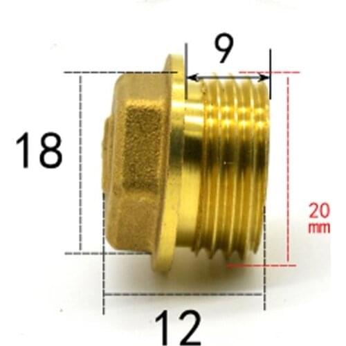1/2" BSP Male Pipe Hex Head Brass End Cap Plug Fitting Coupler Connector Water Gas Oil