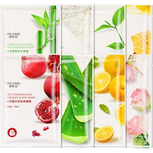 Plant Fruit Mask Fresh orange aloe Rice red pomegranate bamboo rose green Tea Honey Masks Anti-Aging Whitening Acne Oil-control