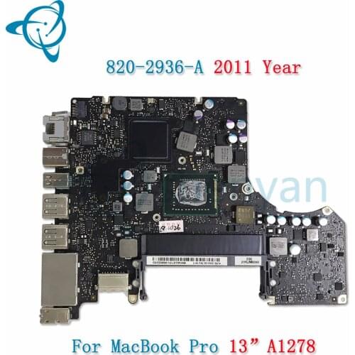 Shenyan 820-2936-B 2011 A1278 Motherboard for Macbook Pro 13.3" i5 2.4 GHZ EMC 2419 EMC 2555 MD313xx/A MC700xx/A logic board
