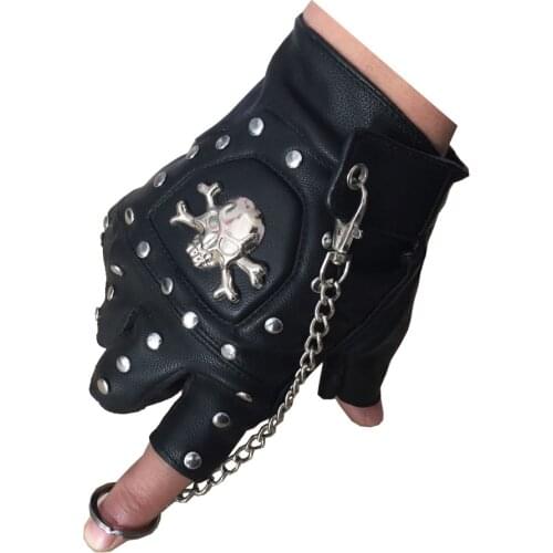 New Motorcycle Gloves PU Leather Retro Punk Half Finger Gloves Vintage Motorbike Riding Biker Guanti Moto Gloves Guantes Moto