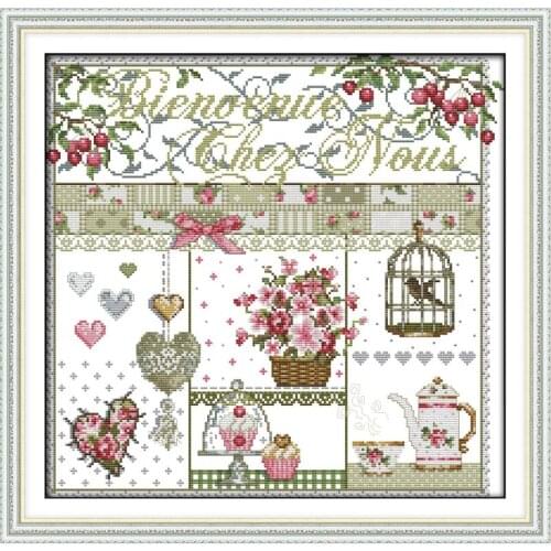 Joy Sunday Home Life Counted Cross Stitch Kits 11&14CT DMC DIY Embroidery Kits Needlework Sets for Home Decor Handmade Gift