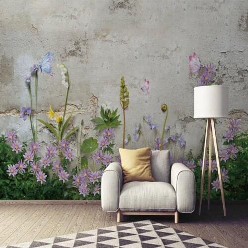 Custom Mural Wallpaper 3D Stereo Brick Wall Flowers Wall Painting Living Room TV Sofa Bedroom Restaurant Background Wall Papers