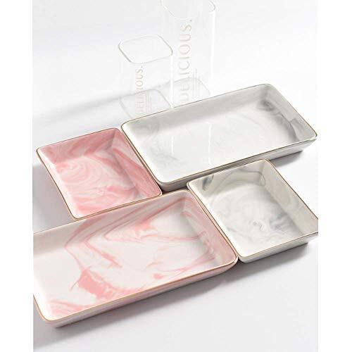 Marble Ceramic Jewelry Tray Ring Dish Ring Holder Display Organizer with Golden Edged Wedding Valentines day Housewarming Gift