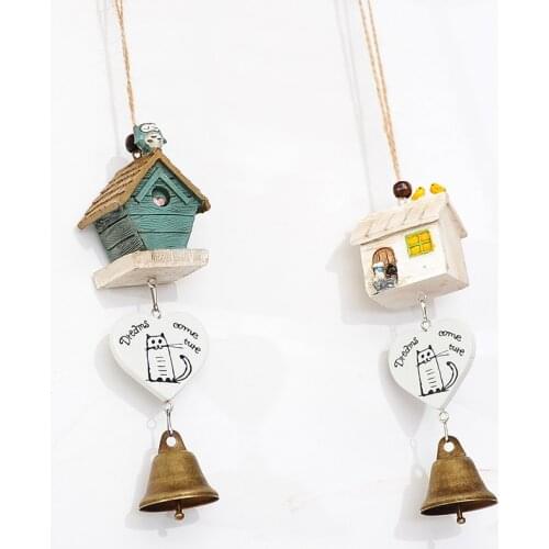 Cute Owl House Wind Chimes Japanese-Style Resin Ornaments Door Trim Cottage House Modeling Personality Charm