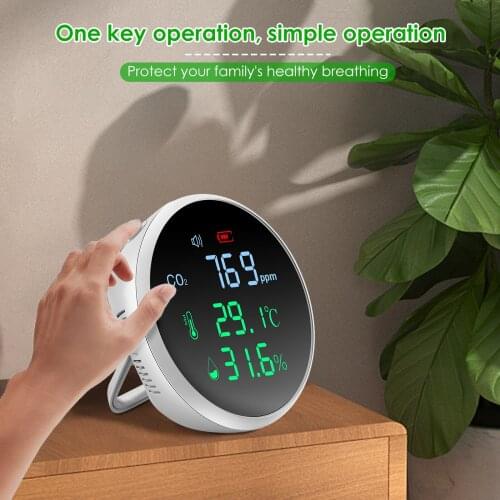 Portable CO2 Meter Temperature Humidity Sensor Tester Formaldehyde Air Quality Monitor Analyzer Carbon Dioxide Gas Detector