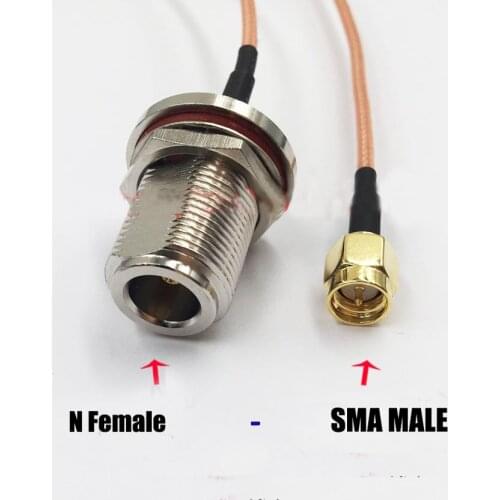 Silver plated high temperature RG316 Female N to Male SMA Jumper wire 50ohm Adapter cable Wifi Antenna Pigtail Cable