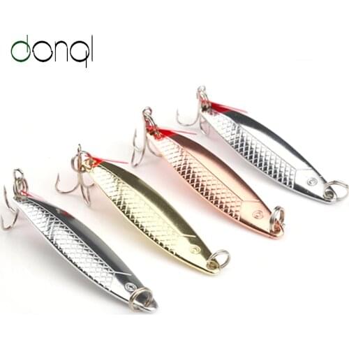 DONQL Spoon Fishing Lure 6cm 10g 8g Metal Spinner Hard Baits Sequins Noise Artificial Bait with Treble Hook Fishing Tackle