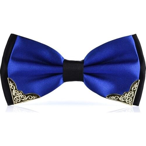 Luxury Boutique Fashion Metal Bow Ties for Men Women Wedding Party Butterfly Bowtie Gravata Slim Black Bow Tie Cravat