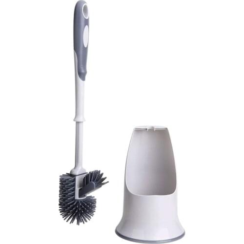 Toilet Brush And Holder,Toilet Bowl Cleaning Brush Set,Under Rim Lip Brush And Storage Caddy For Bathroom