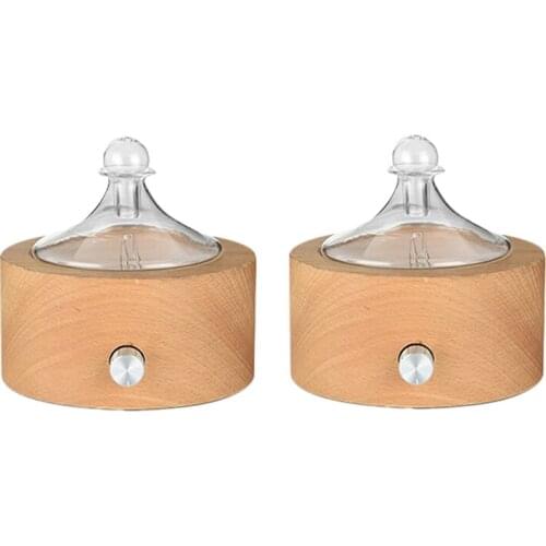 Solid Wood Aroma Diffuser Spray Humidifier 20ML Household Mute Night Light Waterless Essential Oil Diffuser