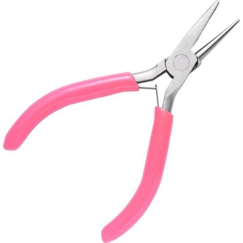 Diy Jewelry Accessories Jewelry Making Pink Handle Nickel Iron Single Section Round Concave Pliers