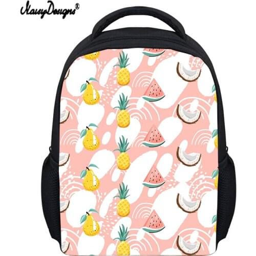 NOISYDESIGNS Summer FruitPrinted Schoolbag Girls Large Capacity Toddler Kids School Bags Custom Polyester Women Satchel Mochila