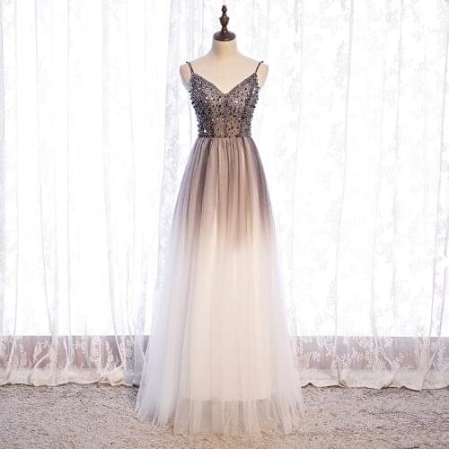 Evening Dress 2021 New Gryffon Robe De Soiree Luxury Party Dress Sexy V-neck Spaghetti Strap Bling Bling Sequin Customize