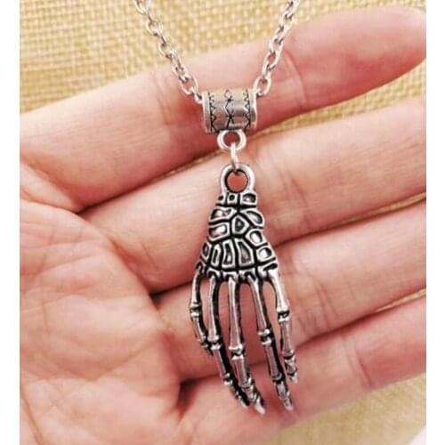 1PCS Fashion Vintage Sugar skull Skeleton Charms Collar Sweater Chain Pendant Necklace Jewelry Gift