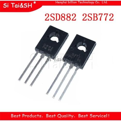10PCS 2SD882 2SB772 TO-126 D882 B772 TO126 IC new and original