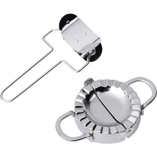 2Pcs/lot 304 Stainless Steel Dough Presser Dumpling Maker Tool Wraper Cutter Pie Ravioli Dumpling Mold For Kitchen Pastry Tools