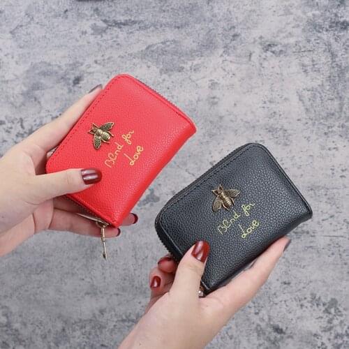 2021 Women Girls New Little Bee Organ Small Card Bag Womens ID Card Bag Card Holder Coin Purse All-in-one Bag Purse Wallet