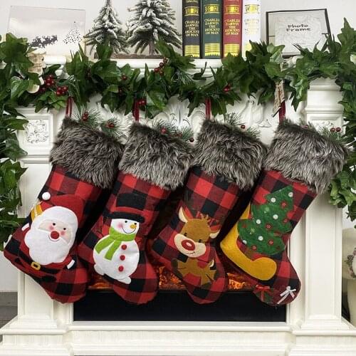 2021 Hot Sale Christmas Stocking Gift Bag Christmas Ornament Stocking Cover Pendant Home Decor Christmas Tree Decorations