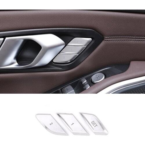 3 Pcs Seat Adjust Memory Panel Buttons Decoration Covers Stickers Trim For BMW 3 Series G20 G28 2020 Auto Interior Accessories