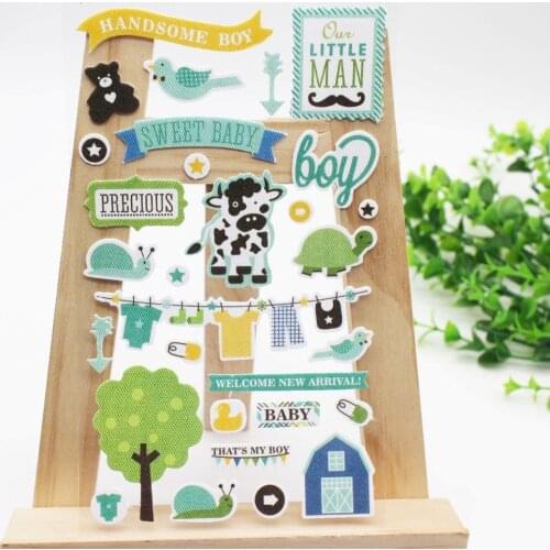 30Pcs/Set Cute Cow&boy Long Stripe Pattern Stickers Planner Scrapbooking DIY Decoration Diary Album Stick Label Sticker